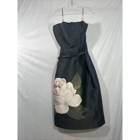 NEW $650 Sachin Babi [ 10 ] Shay Rose Strapless Mikado Midi Cocktail Dress J2043 - Picture 8 of 14